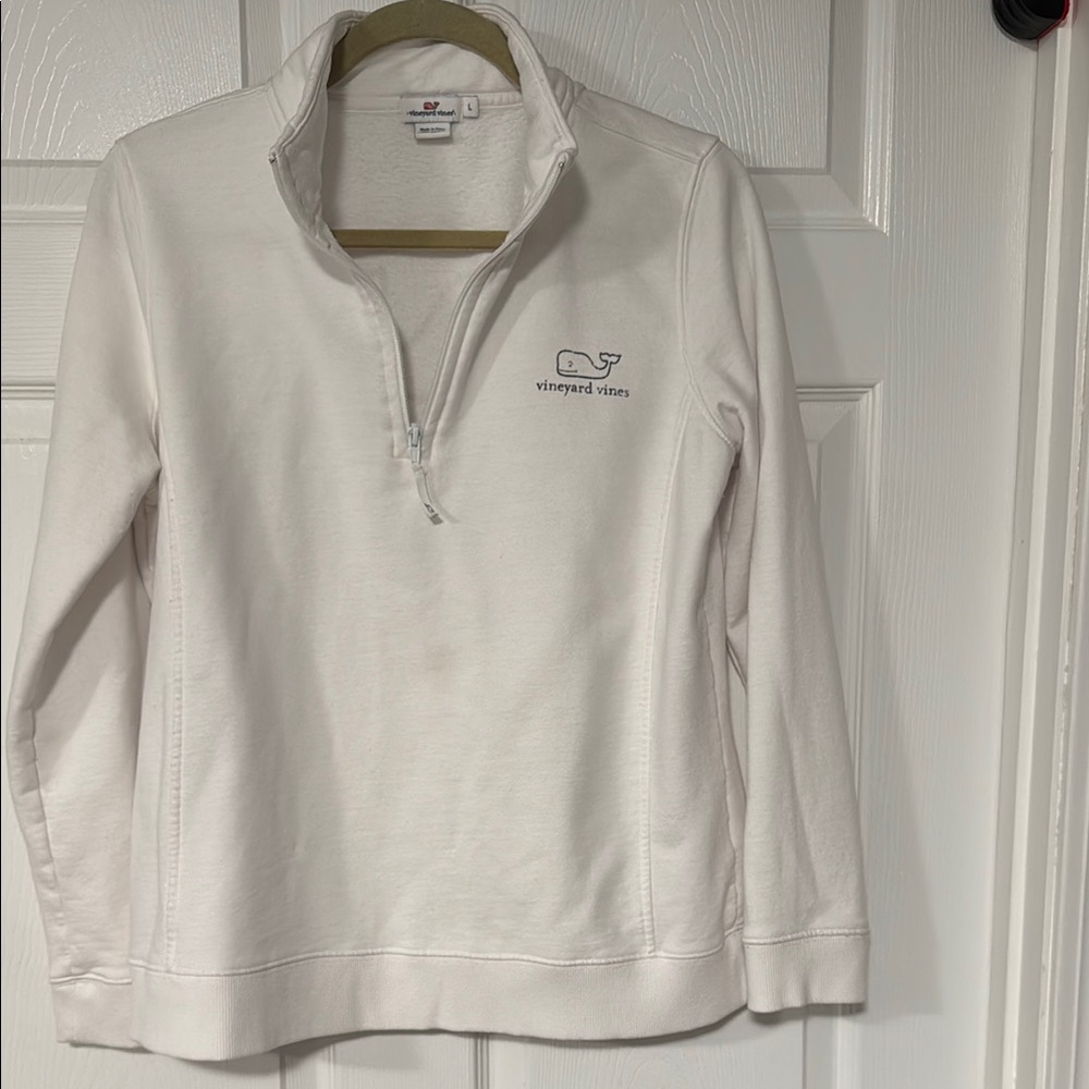 Vineyard Vines Women's White Quarter-Zip Top